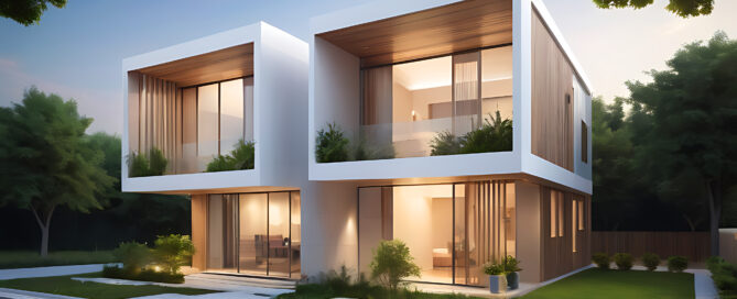 3d rendering of a duplex building